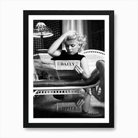 Marilyn Monroe Reading Newspaper Art Print