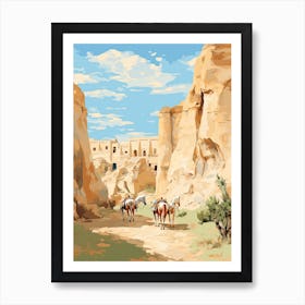 Horses Painting In Cappadocia, Turkey 2 Art Print