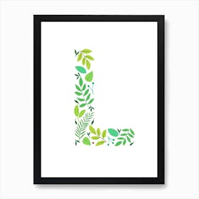 Leafy Letter L Art Print