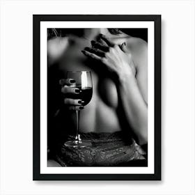 Martini In The Bar Black And White Art Print