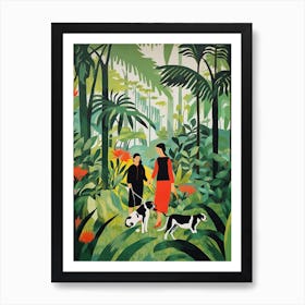 Painting Of A Dog In Shanghai Botanical Garden, China In The Style Of Matisse 02 Art Print