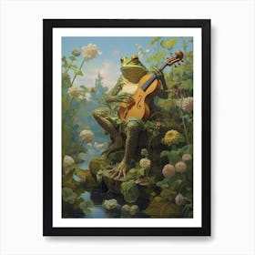 Cello Budgetts Frog Art Print