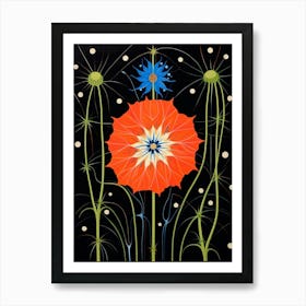 Nigella 4 Hilma Af Klint Inspired Flower Illustration Art Print