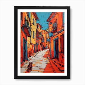 Painting Of Havana With A Cat Drawing 1 Art Print