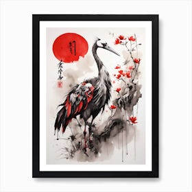 Crane Painting 1 Art Print