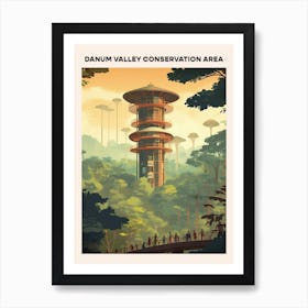 Danum Valley Midcentury Travel Poster Art Print