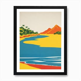 Anse Chastanet Beach St Lucia Midcentury Art Print