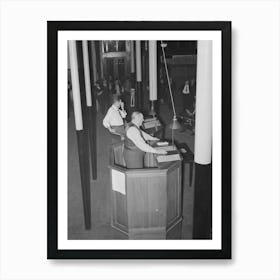 Auctioneer S Stands, Strawberry Auction, Hammond, Louisiana By Russell Lee Art Print