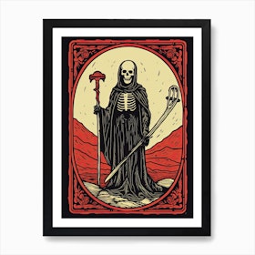 Death Tarot Card, Vintage 1 Art Print