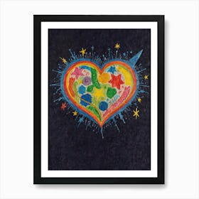 Heart With Stars 3 Art Print