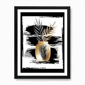 Gold And Black Painting 3 Art Print