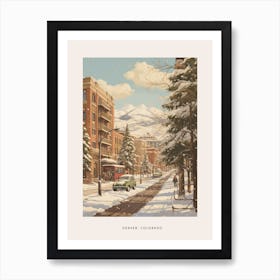 Vintage Winter Poster Denver Colorado Art Print