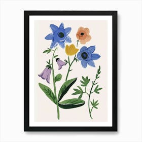 Painted Florals Canterbury Bells 2 Art Print