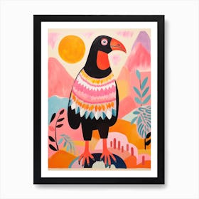 Pink Scandi California Condor 2 Art Print