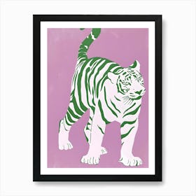 Tiger On Pink 1 Art Print