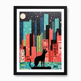Mumbai, India Skyline With A Cat 3 Art Print