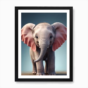 Cute Baby Elephant Nursery Ilustration (12) Art Print