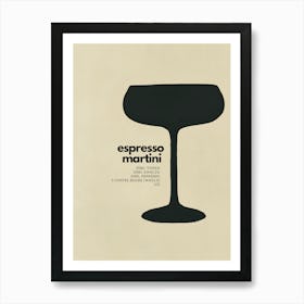 Neutral Espresso Martini Cocktail Art Print