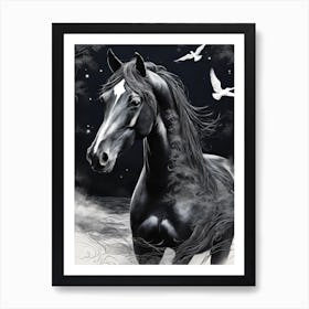 Black Horse 4 Art Print