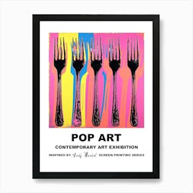 Poster Forks Pop Art 3 Art Print