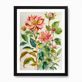 Watercolor Flower Painting Art Print