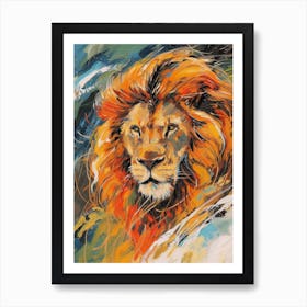 Transvaal Lion Family Bonding Fauvist Painting 2 Art Print