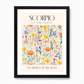 Flowers For The Signs Scorpio 2 Zodiac Sign Art Print