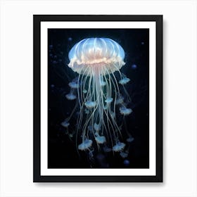 Lions Mane Jellyfish Realistic 3 Art Print