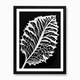 Poplar Leaf Linocut 2 Art Print