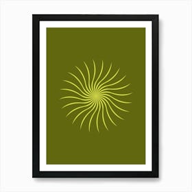 Midcentury Modern Sun Green Art Print