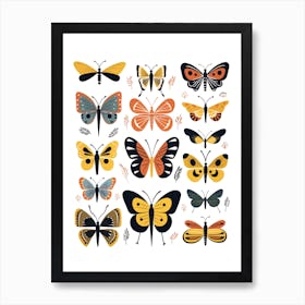 Set Of Butterflies 1 Art Print