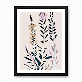 Obedient Plant Wildflower Modern Muted Colours Art Print