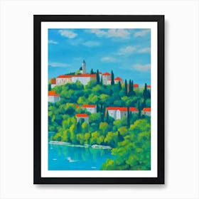 Krka National Park Croatia Blue Oil Painting 1  Art Print