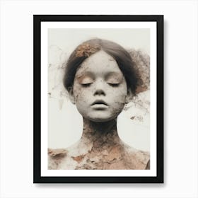 The dream of the sleeping beauty, A portrait of a girl  Art print Art Print