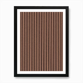 Watercolor Stripes Espresso Coffee Elegant Watercolor Pinstripes Mocha Mousse Black Art Print