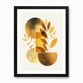 Gold Abstract Painting 4 Art Print