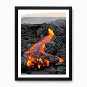 Hawaii - lava emerges from a column of the earth Art Print