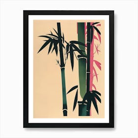 Bamboo Tree Colourful Illustration 1 Art Print