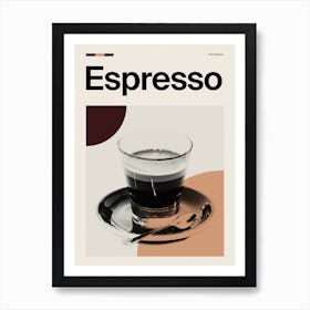 Mid Century Espresso Coffee Art Print