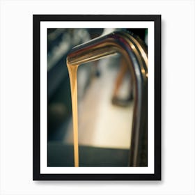 White Chocolate Flowing From A Faucet Metal 1 Art Print