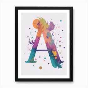 Colorful Letter A Illustration 6 Art Print