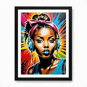 Graffiti Mural Of Beautiful Hip Hop Girl 96 Art Print