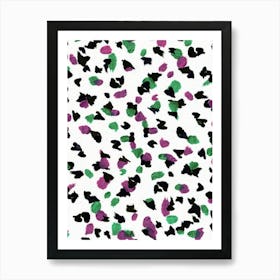 Abstract Modern Art, Splatters Painting with Oil Pastel Color Art Print. 2 Art Print