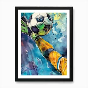 Football Player Watercolor Art (1) Art Print