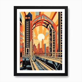 Umeda Sky Building, Japan Vintage Travel Art 3 Art Print