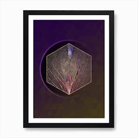 Abstract Gold Grape Hyacinth Mosaic Botanical Illustration n.0074 Art Print