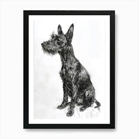 Manchester Terrier Dog Line Sketch 1 Art Print