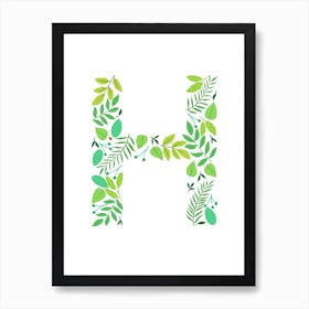 Leafy Letter H Art Print