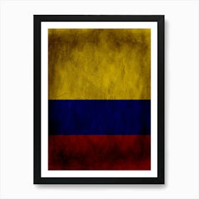 Colombia Flag Texture Art Print