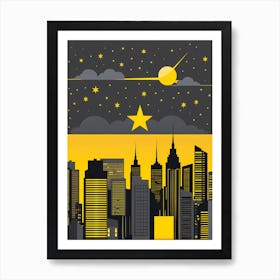 City Skyline 4 vector art Art Print